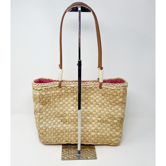 Quacker Factory USA Patriotic Wicker Tote Bag Purse Flag Sequin Embellished - Picture 2 of 16